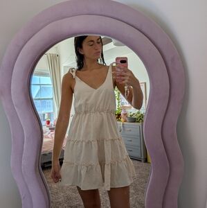 Summer Beachy Cream Tiered Dress Size Medium